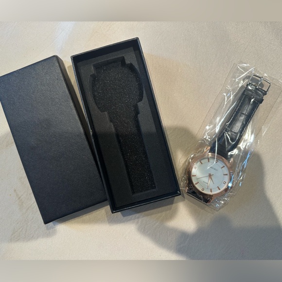 Other - Mreurio Rose Gold and Black Leather Watch